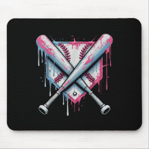 Vintage Baseball Ice Cream Home Plate Drip Game Da Mouse Pad