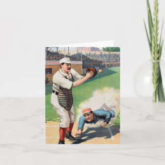 Vintage Baseball Illustration Card