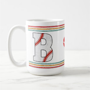 Vintage Baseball Letter B Retro Birthday Athlete Coffee Mug