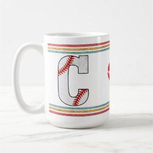 Vintage Baseball Letter C Retro Birthday Athlete Coffee Mug