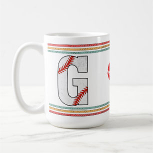 Vintage Baseball Letter G Retro Birthday Athlete Coffee Mug