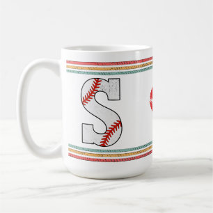 Vintage Baseball Letter S Retro Birthday Athlete Coffee Mug