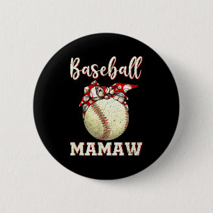 Vintage baseball mamaw womens softball leopard 6 cm round badge