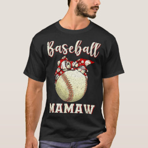 Vintage baseball mamaw womens softball leopard T-Shirt