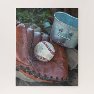 Vintage Baseball Mit and Ball Baseball  Glove Amer Jigsaw Puzzle