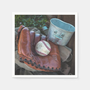 Vintage Baseball Mit and Ball Baseball  Glove Amer Napkin
