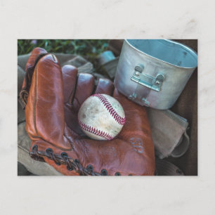 Vintage Baseball Mit and Ball Baseball Glove Amer Postcard
