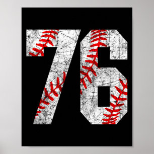Vintage Baseball Mom #76 Jersey Baseball Favorite  Poster