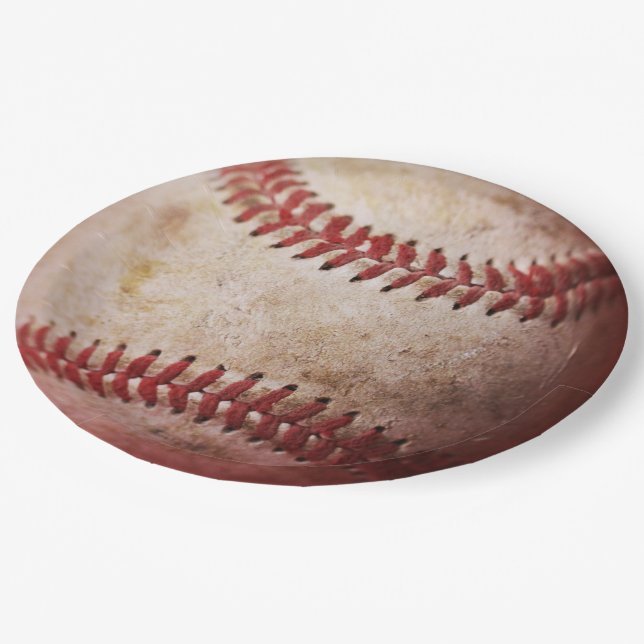 Vintage Baseball Paper Plate (Angled)