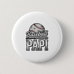 Vintage Baseball Papi Distressed Dad Shirt Design_ 6 Cm Round Badge