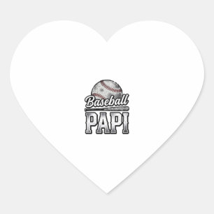 Vintage Baseball Papi Distressed Dad Shirt Design_ Heart Sticker