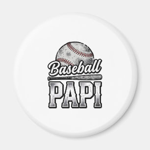 Vintage Baseball Papi Distressed Dad Shirt Design_ Magnet