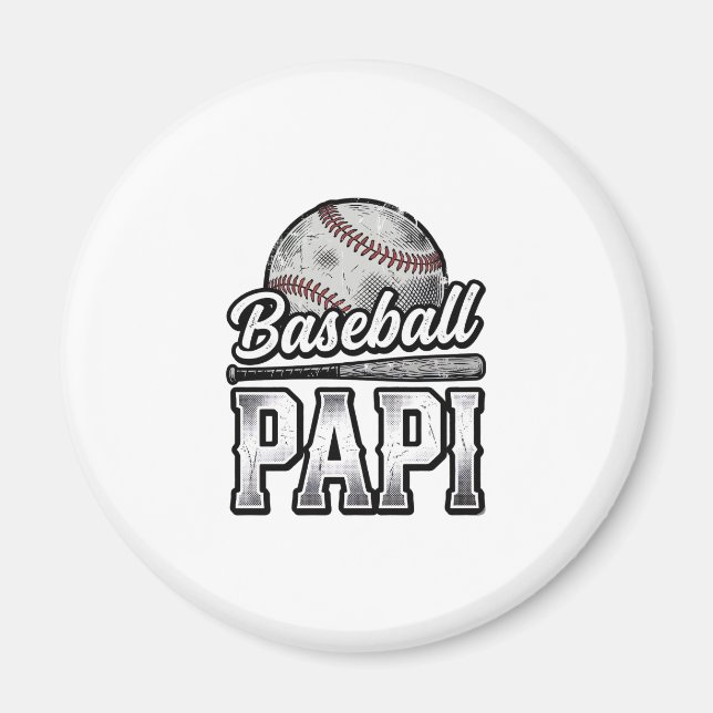 Vintage Baseball Papi Distressed Dad Shirt Design_ Magnet (Front)