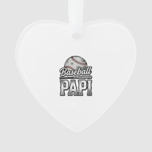 Vintage Baseball Papi Distressed Dad Shirt Design_ Ornament