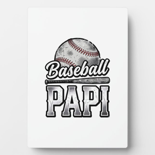 Vintage Baseball Papi Distressed Dad Shirt Design_ Plaque (Front)