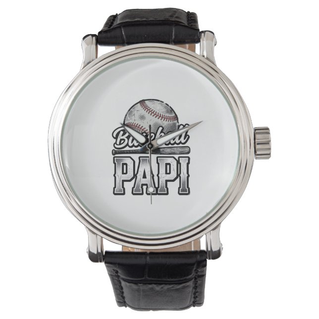 Vintage Baseball Papi Distressed Dad Shirt Design_ Watch (Front)