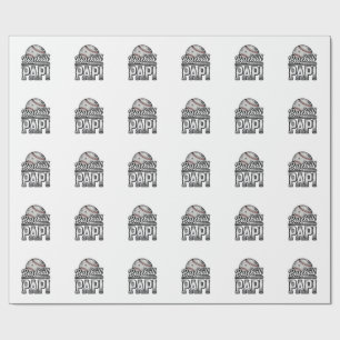 Vintage Baseball Papi Distressed Dad Shirt Design_ Wrapping Paper