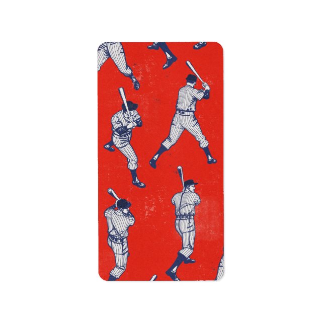 Vintage Baseball pattern Label (Front)