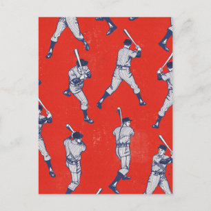 Vintage Baseball pattern Postcard