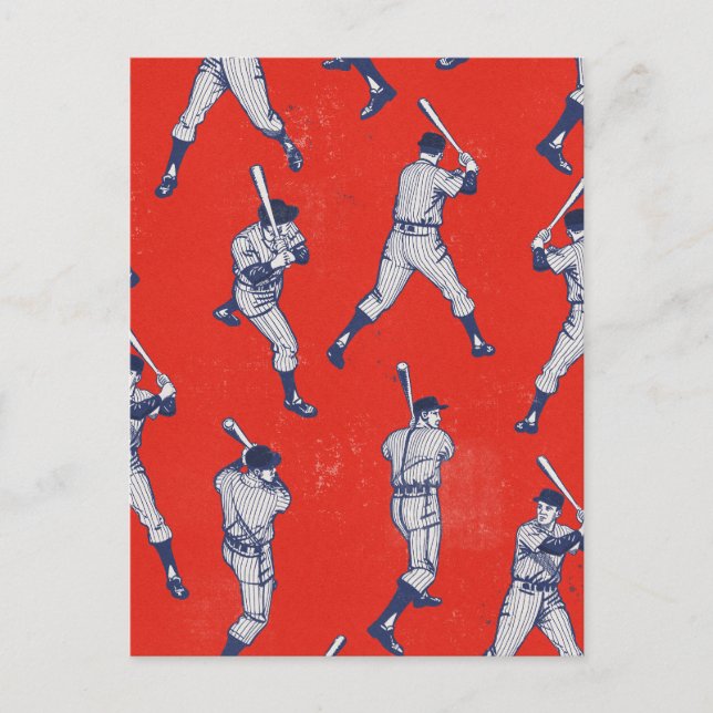 Vintage Baseball pattern Postcard (Front)
