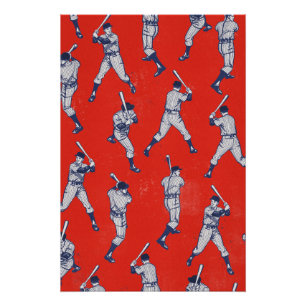 Vintage Baseball pattern Poster