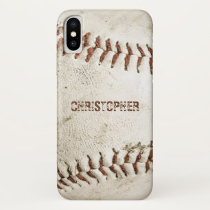 Vintage Baseball Personalised iPhone X Case