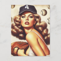Vintage Baseball Pin-Up