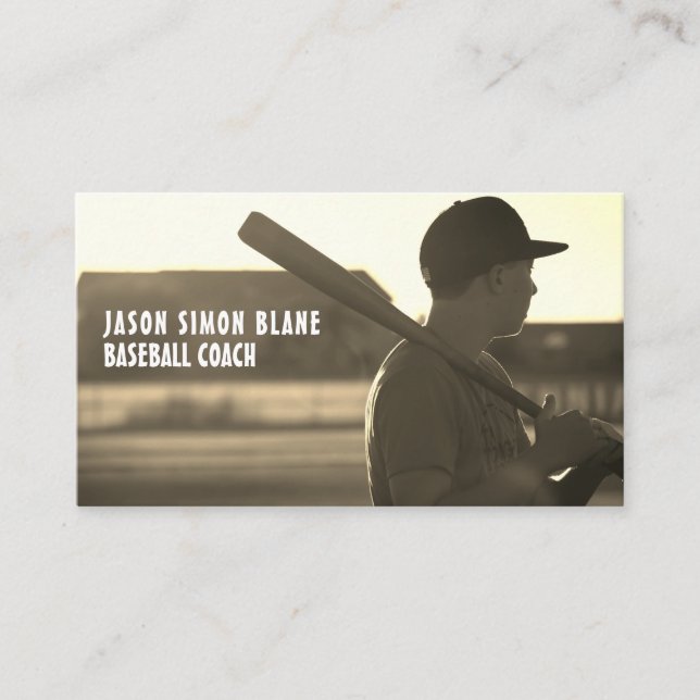 Vintage Baseball Player, Coach Business Card (Front)