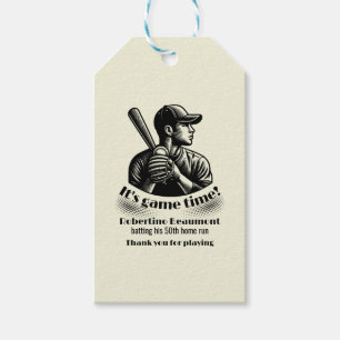 Vintage Baseball Player Men's 50th Birthday Gift Tags