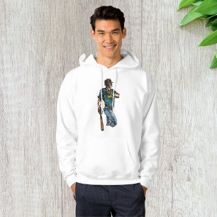 Vintage Baseball Player Retro Sports Artwork Hoodie