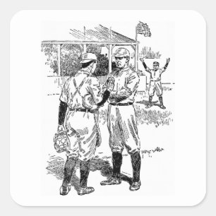 Vintage Baseball Player Sticker Set