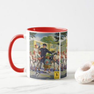 Vintage Baseball Players and Police Crossing Guard Mug