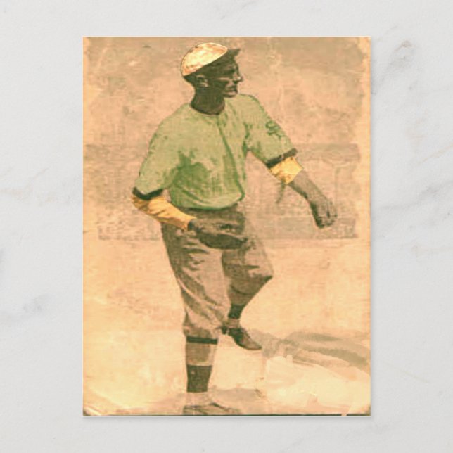 Vintage Baseball Postcard In Cool Style (Front)