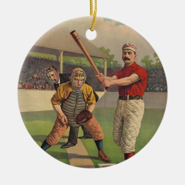 Vintage Baseball Poster Ornament (Front)