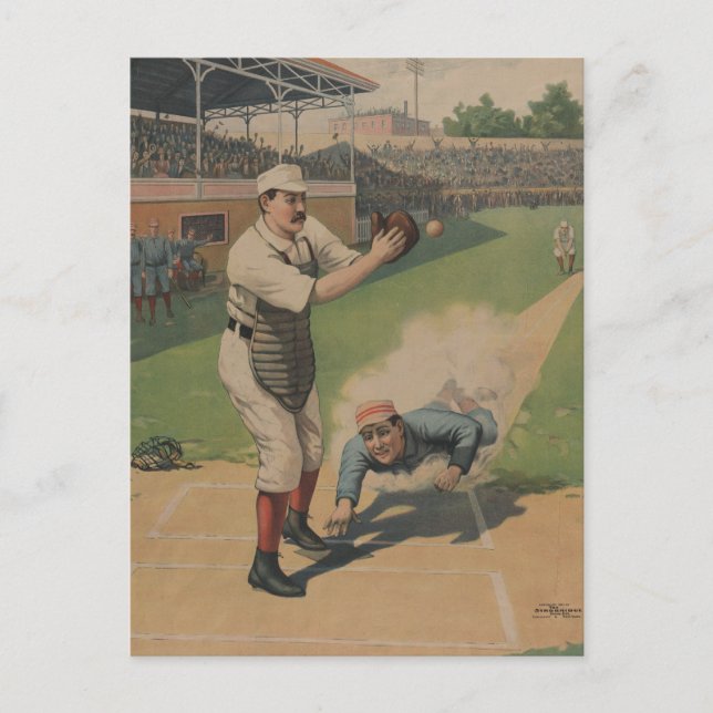 Vintage Baseball Poster Postcard (Front)