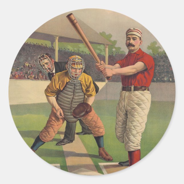 Vintage Baseball Poster Sticker (Front)