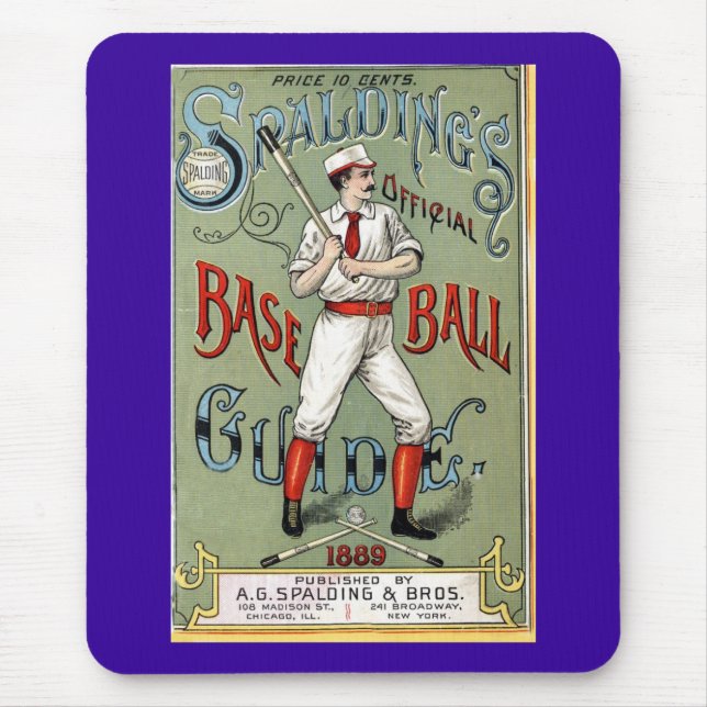 Vintage Baseball Print Mouse Pad (Front)