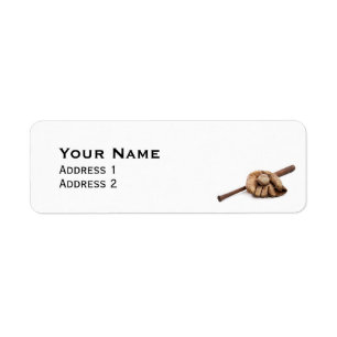 Vintage Baseball Return Address Label