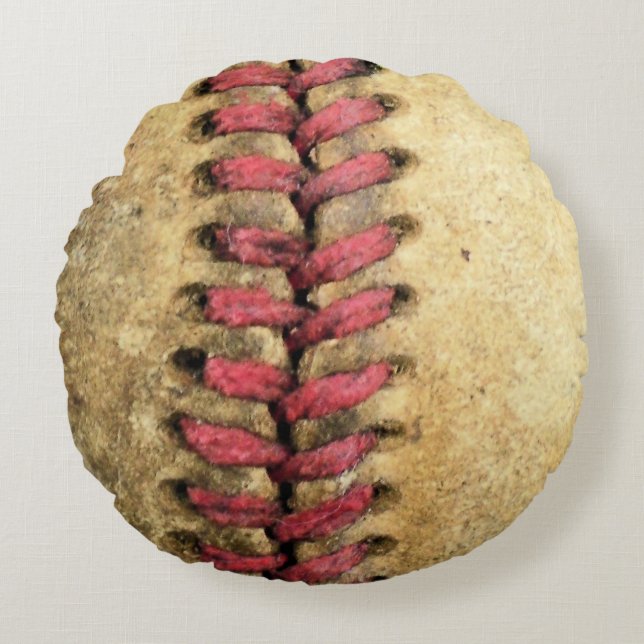 Vintage Baseball Round Cushion (Front)