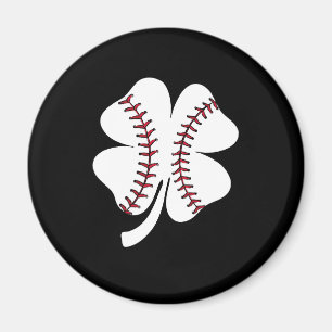 Vintage Baseball Shamrock St Patrick's Day Magnet