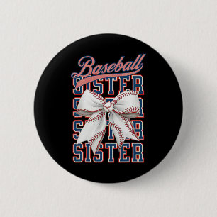 Vintage Baseball Sister Coquette Bow Sport Lover G 6 Cm Round Badge