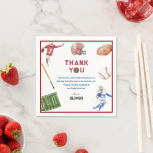 Vintage Baseball Sports Birthday Party Napkin