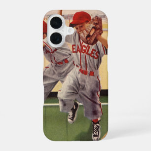Vintage Baseball Sports Team, Boys Roughhousing iPhone 16 Case