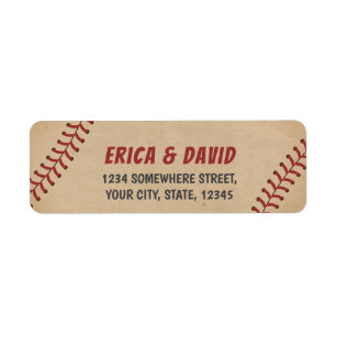 Vintage Baseball Sports Theme Wedding Return Address Label
