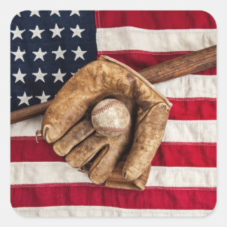 Vintage Baseball Square Sticker