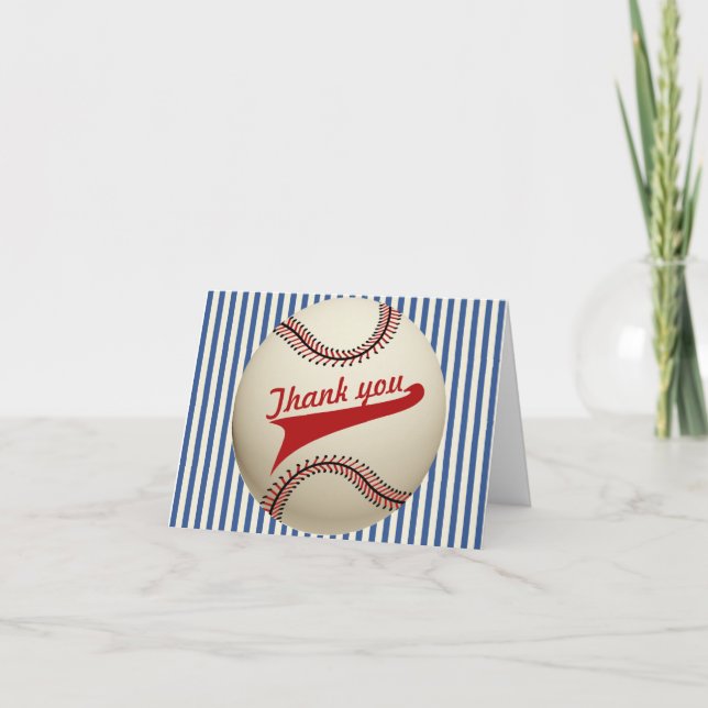 Vintage Baseball Thank You Card (Front)