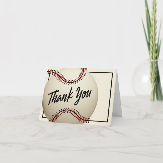 Vintage Baseball Thank You Card (Front)