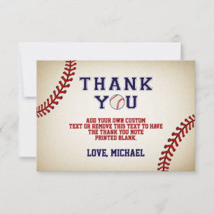 Vintage Baseball Thank You Cards