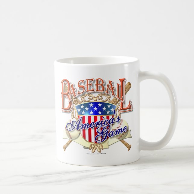 Vintage Baseball USA Shield Coffee Mug (Right)