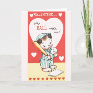 Vintage Baseball Valentine's Day Card